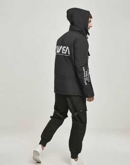 Мъжко черно яке тип Ветровка Mister Tee NASA, Ветровки - Hoodstyle.bg