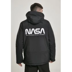 Мъжко черно яке тип Ветровка Mister Tee NASA