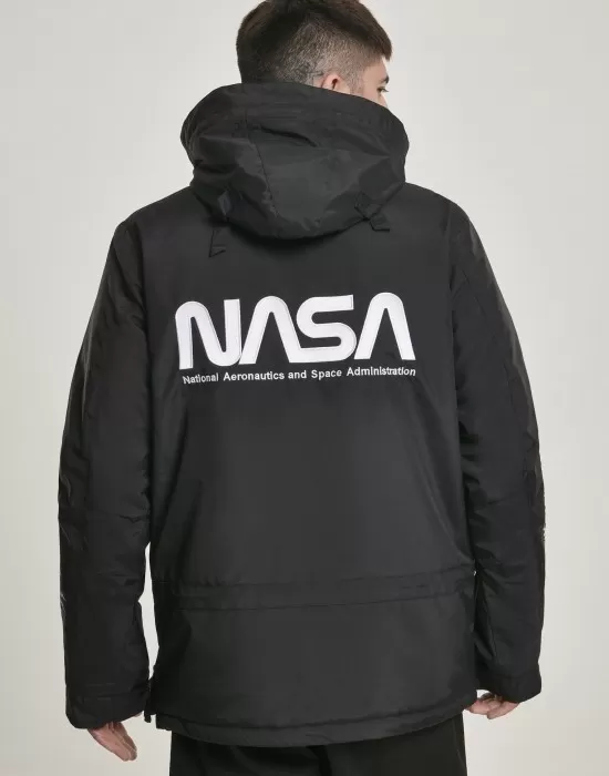 Мъжко черно яке тип Ветровка Mister Tee NASA, Ветровки - Hoodstyle.bg