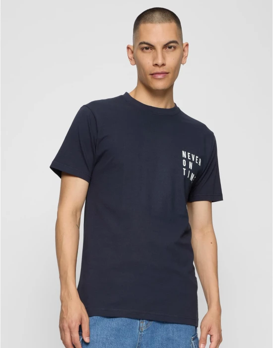 Тениска Never On Time Tee navy XXL