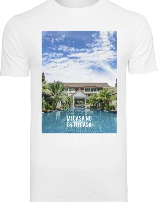 Мъжка бяла тениска Mister Tee Mi Casa No Es Tu Casa, Тениски - Hoodstyle.bg
