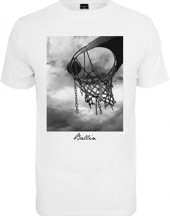 Мъжка тениска в бял цвят Mister Tee Ballin 2.0, Тениски - Hoodstyle.bg