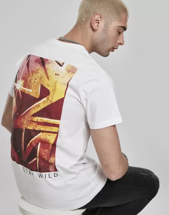 Мъжка тениска Mister Tee Be Free Stay Wild в бяло, Тениски - Hoodstyle.bg