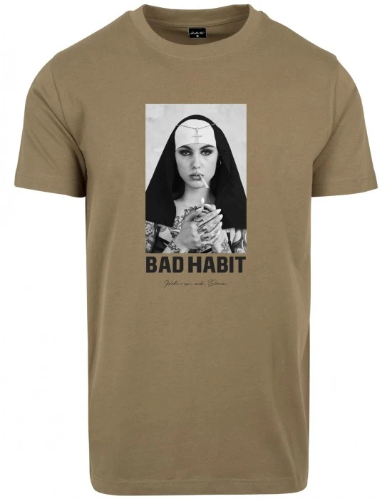 Мъжка тениска в цвят маслина Mister Tee Bad Habit, Тениски - Hoodstyle.bg