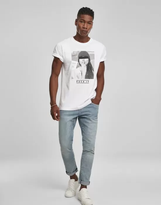 Бяла мъжка тениска Mister Tee F-CKIT, Тениски - Hoodstyle.bg