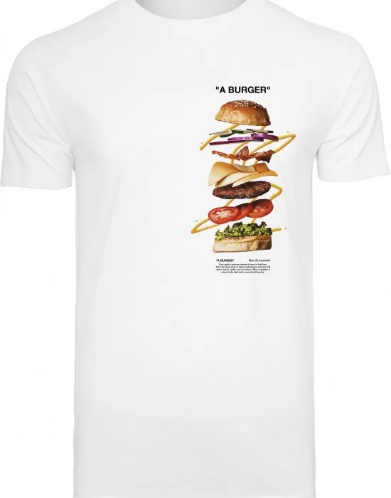 Мъжка тениска Mister Tee A Burger в бяло, Тениски - Hoodstyle.bg
