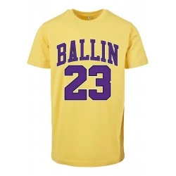 Мъжка тениска в жълто Мister Tee Ballin 23