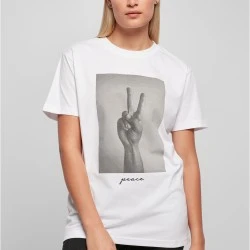 Дамска тениска в бяло Mister Tee Peace Sign 