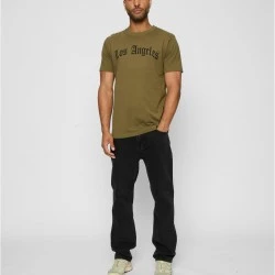 Тениска Los Angeles Wording Tee olive XXL