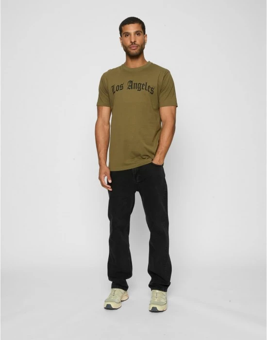 Тениска Los Angeles Wording Tee olive XXL