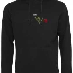 Мъжки суичър в черно Mister Tee Rose Love Hoody