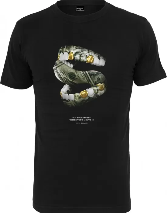 Мъжка тениска в черен цвят Mister Tee Money Mouth Tee black, Тениски - Hoodstyle.bg