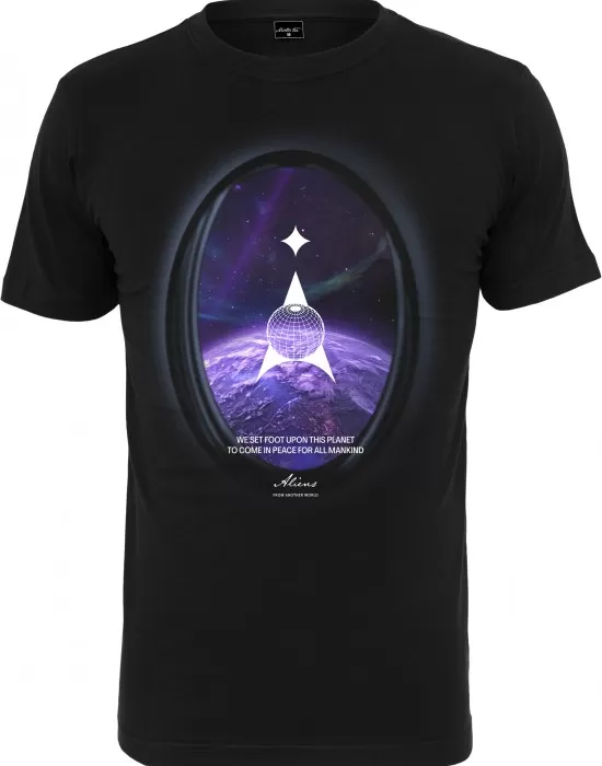 Мъжка тениска в черен цвят Mister Tee Alien Planet Tee black, Тениски - Hoodstyle.bg