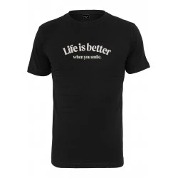 Мъжка тениска в черен цвят Mister Tee Life Is Better 