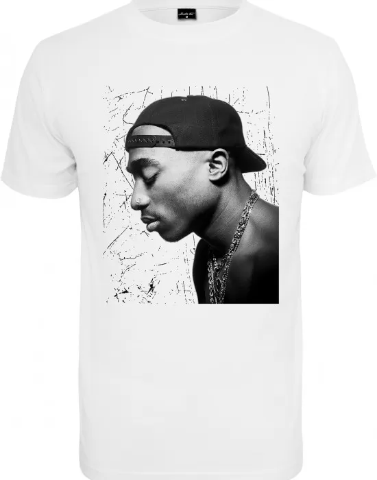 2PAC / Tupac Cracked Backround Мъжка бяла тениска Mister Tee, Тениски - Hoodstyle.bg