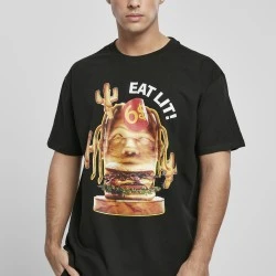 Мъжка тениска в черно Mister Tee Eat Lit Oversize