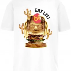 Мъжка тениска в бяло Mister Tee Eat Lit Oversize