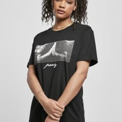 Дамска тениска в черен цвят Mister Tee Ladies Pray 