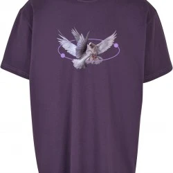 Мъжка тениска в тъмнолилав цвят MISTER TEE Vive la Liberte 