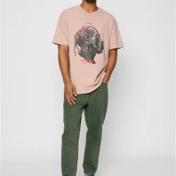 Мъжка тениска в розов цвят Mister Tee Flying High Oversize