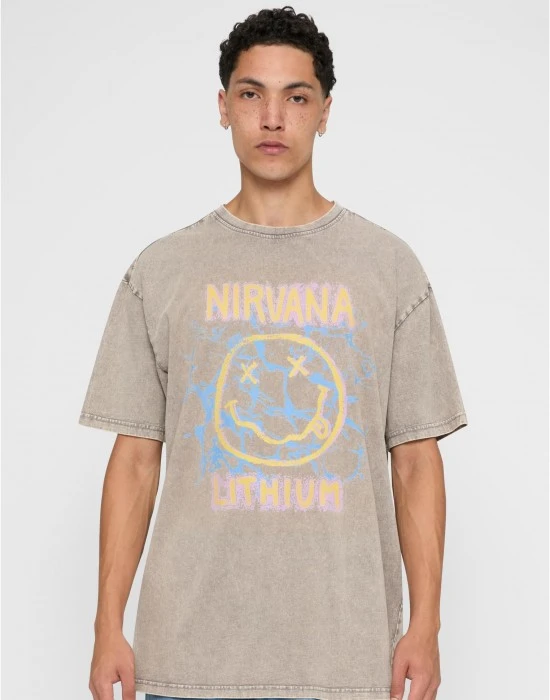 Мъжка тениска в бежов цвят Mister Tee Lithium Oversize, Тениски - Hoodstyle.bg