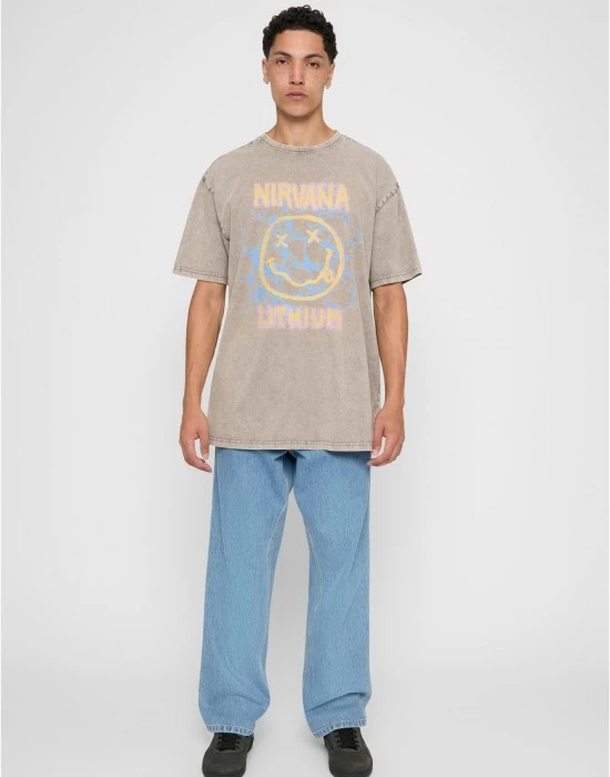 Мъжка тениска в бежов цвят Mister Tee Lithium Oversize, Тениски - Hoodstyle.bg