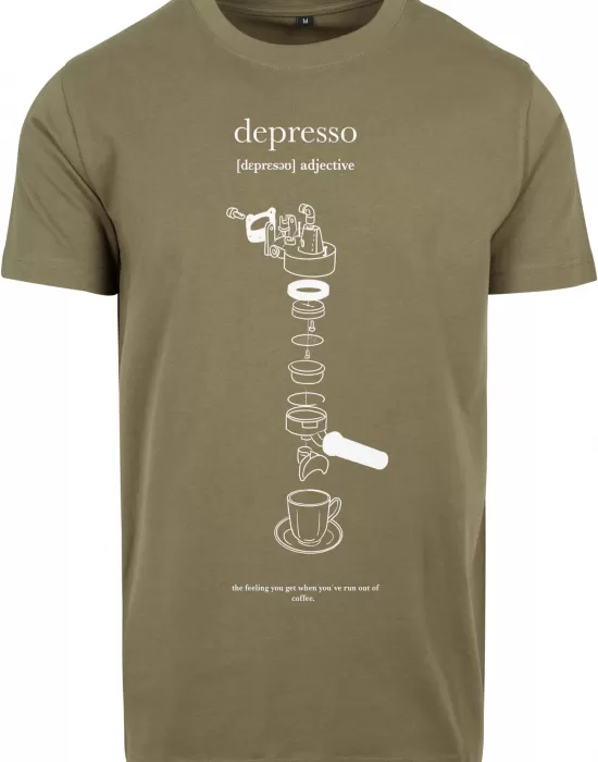 Мъжка тениска в цвят маслина  Mister Tee Depresso, Тениски - Hoodstyle.bg