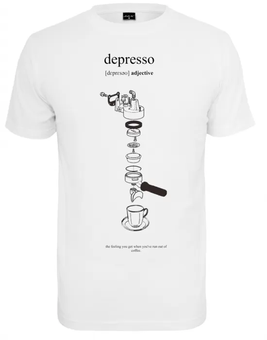 Мъжка тениска в бял цвят Mister Tee Depresso, Тениски - Hoodstyle.bg