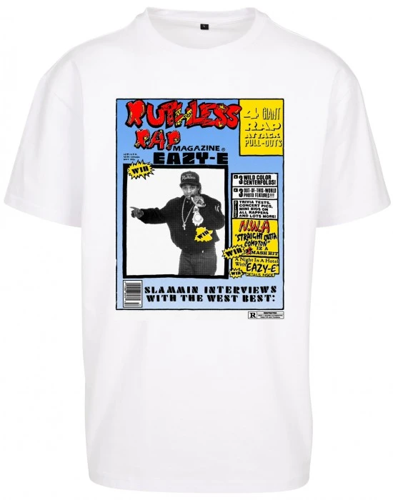 Тениска Eazy-E RAP Magazine Oversize Tee white XXL