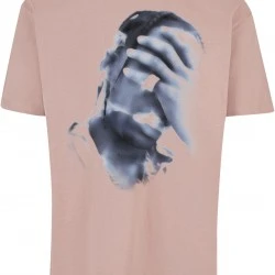 Мъжка тениска в тъмнорозов цвят Mister Tee 4 AM Oversize