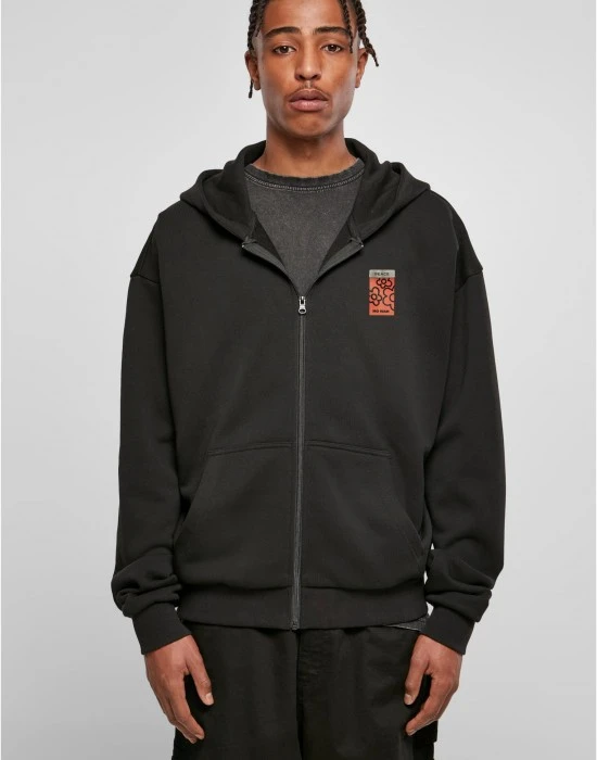 Puffer Peace Heavy Oversize Zip Hoody black XXL
