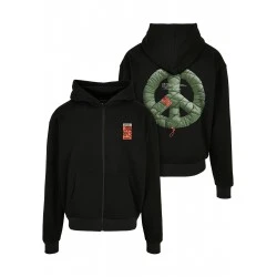 Puffer Peace Heavy Oversize Zip Hoody black XXL