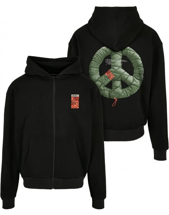 Puffer Peace Heavy Oversize Zip Hoody black XXL