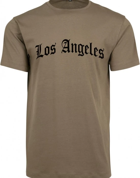 Тениска Los Angeles Wording Tee olive XXL