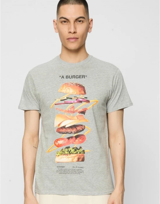 Тениска A Burger Tee heather grey XXL