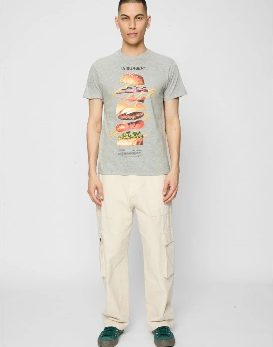 Тениска A Burger Tee heather grey XXL