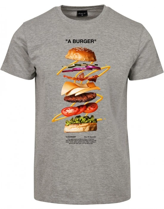 Тениска A Burger Tee heather grey XXL