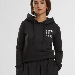Ladies Never On Time  Hoody black XS
