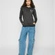 Ladies Never On Time  Hoody charcoal XS