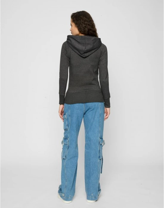 Ladies Never On Time  Hoody charcoal XS