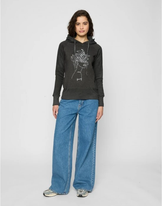 Ladies One Line Fruit Hoody charcoal XS