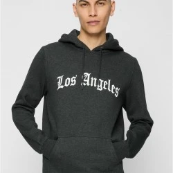 Los Angeles Wording Hoody charcoal XS