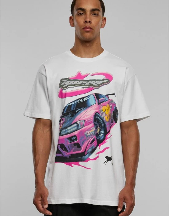 Мъжка тениска в бял цвят MISTER TEE Speed Heavy Oversize, Тениски - Hoodstyle.bg