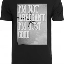 Мъжка тениска в черен цвят Mister Tee I'm Not Arrogant I'm Just Good