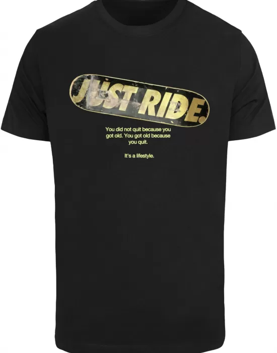 Мъжка тениска в черен цвят Mister Tee Just Ride, Тениски - Hoodstyle.bg