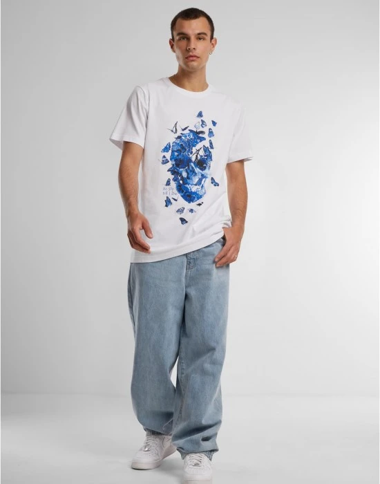 Тениска Butterfly Skull Tee white XXL