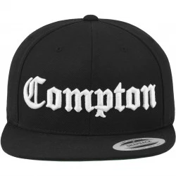 Черна шапка с козирка Compton Snapback