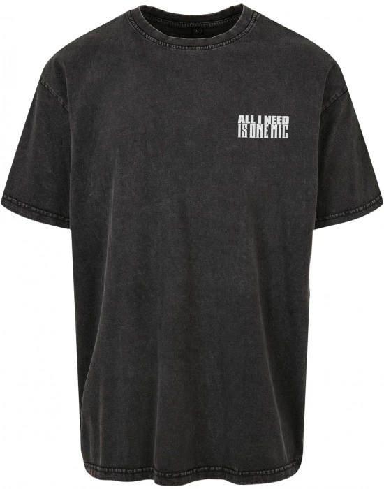 Мъжка тениска в черен цвят Mister Tee Nas Stillmatic Acid Washed Oversize, Овърсайз - Hoodstyle.bg