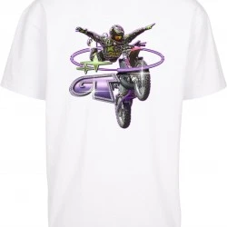Мъжка тениска в бял цвят Mister Tee Moto GT Oversize.