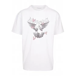 Мъжка тениска в бял цвят MISTER TEE Doves Oversize 